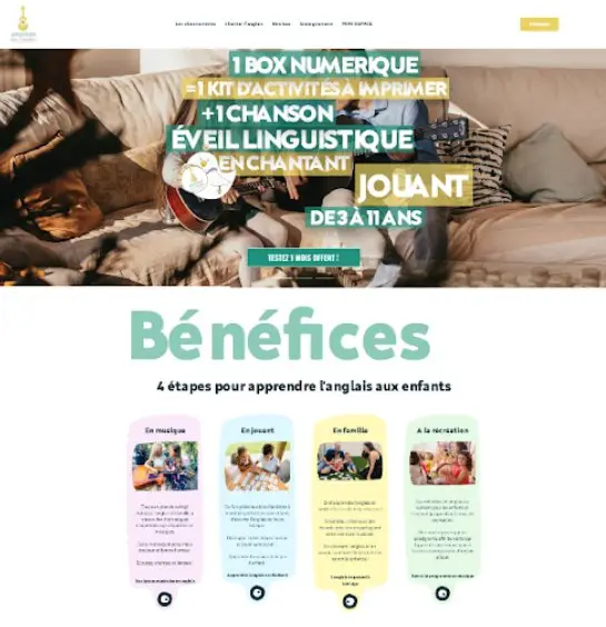 Site web Melodies for Families, conçu par Nuances Com', éveil à l'anglais par la musique